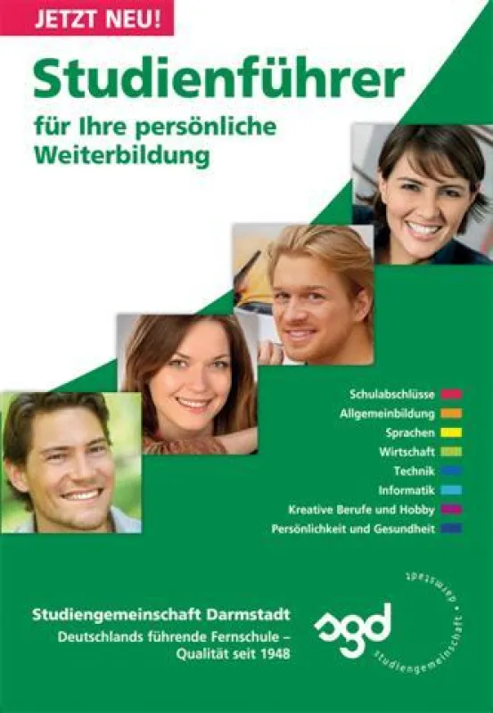 Der neue Studienführer der Studiengemeinschaft Darmstadt bietet ausführliche Informationen zum Lehrgangsangebot. (Quelle: SGD)