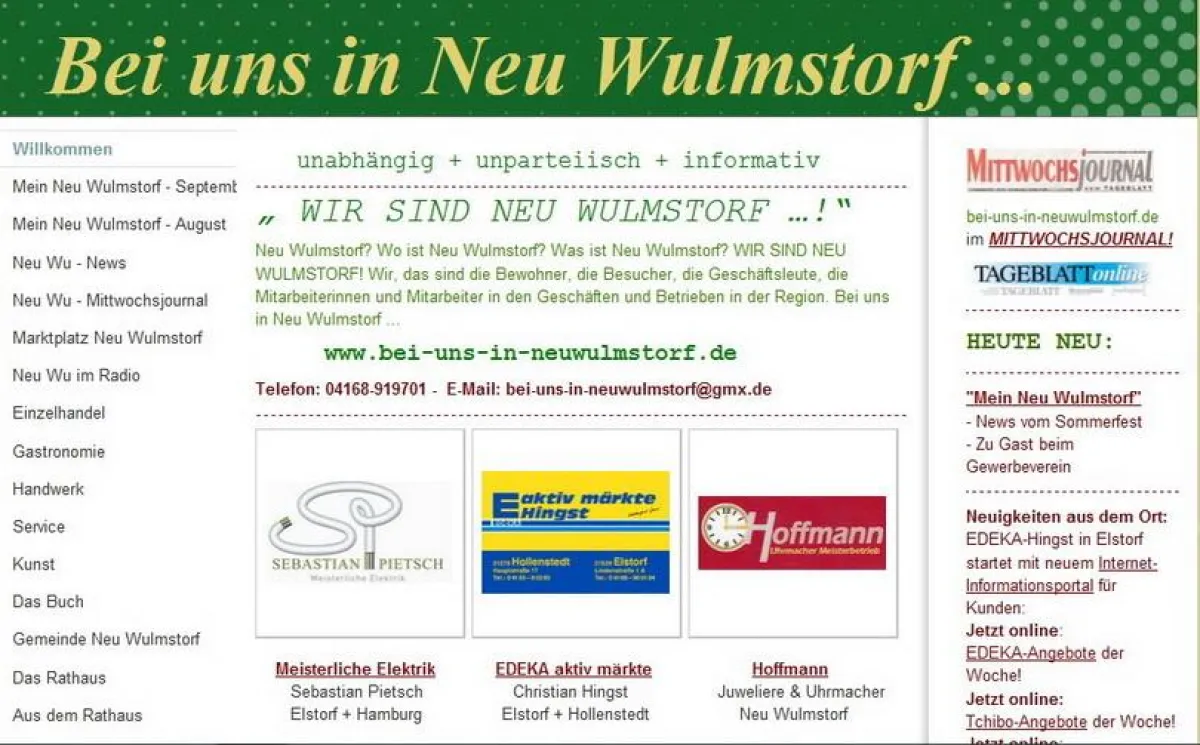Bei uns in Neu Wulmstorf ... - das neue Internetportal für die Menschen in der Region