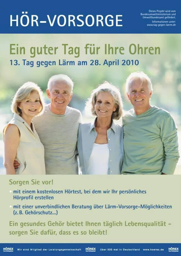 Ein guter Tag für die Ohren - HÖREX Hör-Experten laden ein zum internationalen Tag gegen Lärm (Foto: HÖREX)