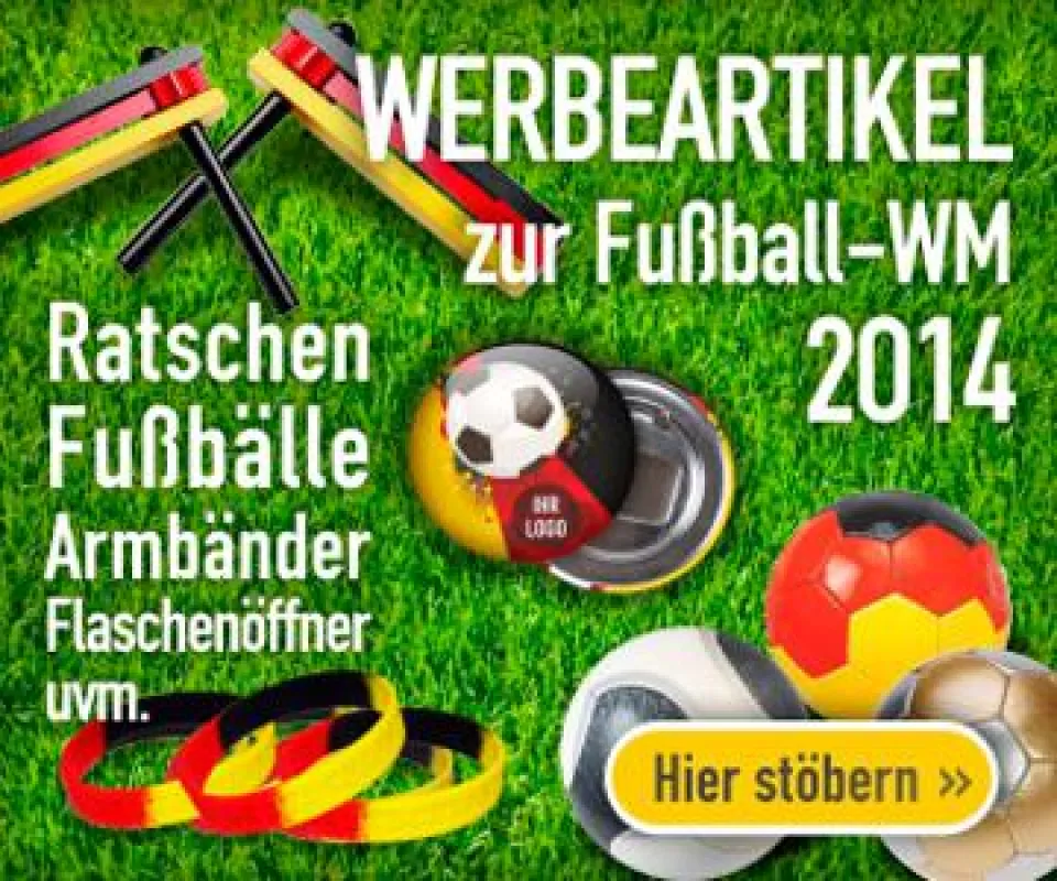 Werbeartikel zur Fußball WM bei der dskom GmbH bestellen