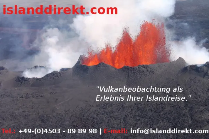 Bild: Island-Vulkan: mit Islanddirekt.com Vulkanbeobachtung als Erlebnis einer Islandreise