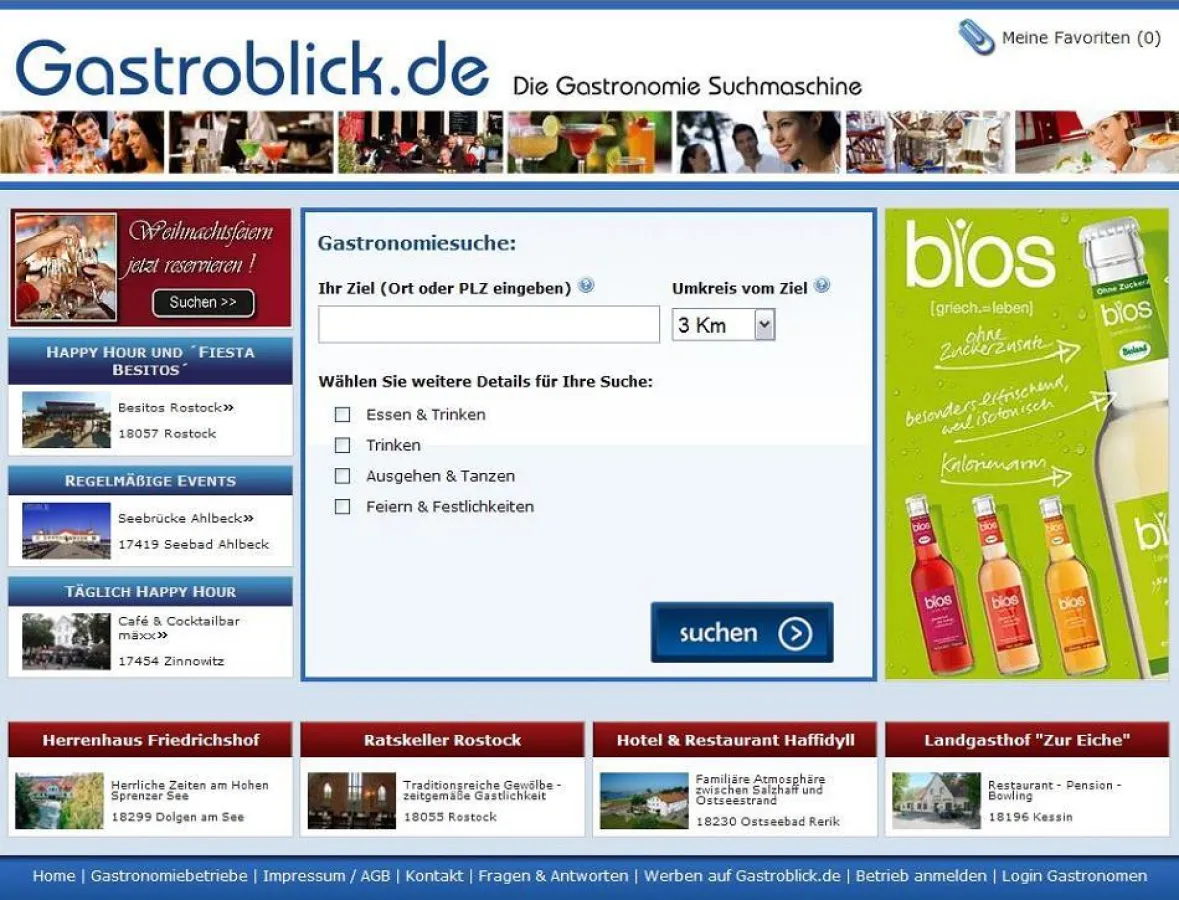 Die neue Gastronomie Suchmaschine Gastroblick.de