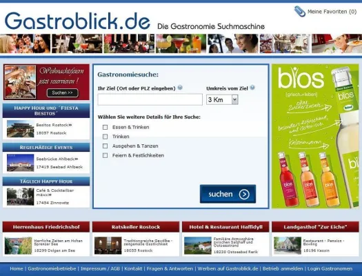 Bild: Gastroblick.de – Neue Gastronomie Suchmaschine online