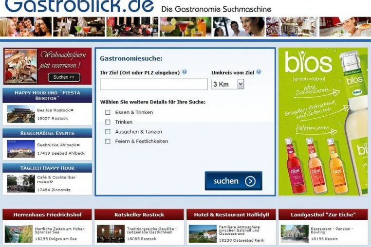 Gastroblick.de – Neue Gastronomie Suchmaschine online Bild: Gastroblick.de – Neue Gastronomie Suchmaschine online
