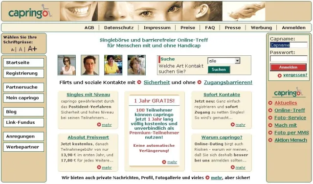 Bild: „capringo.de“ mit Postident für ein Höchstmaß an Sicherheit und Seriosität beim Online-Dating für Behinderte