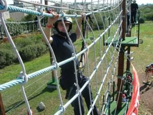 Bild: Hoch oben im Kletterpark