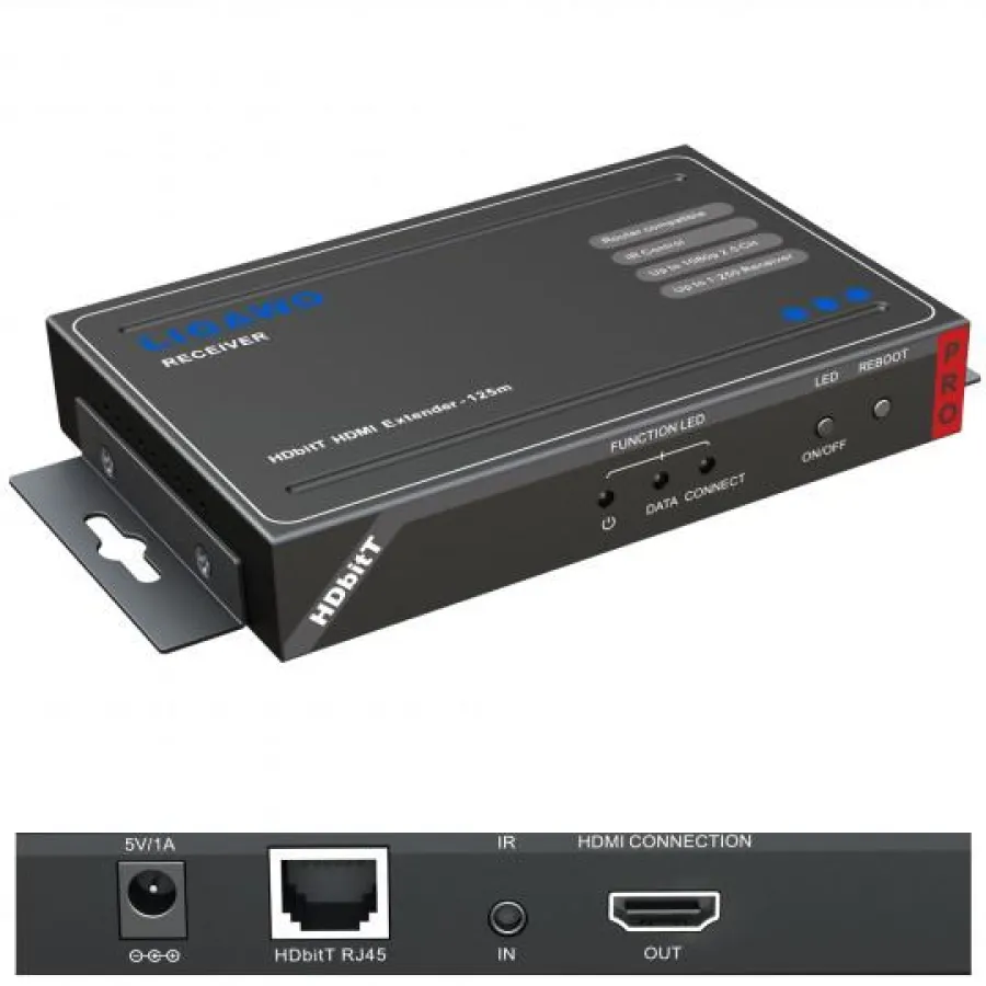 Ligawo ® 6526655 HDMI Extender 125m über Patchkabel LAN Router HDBitT