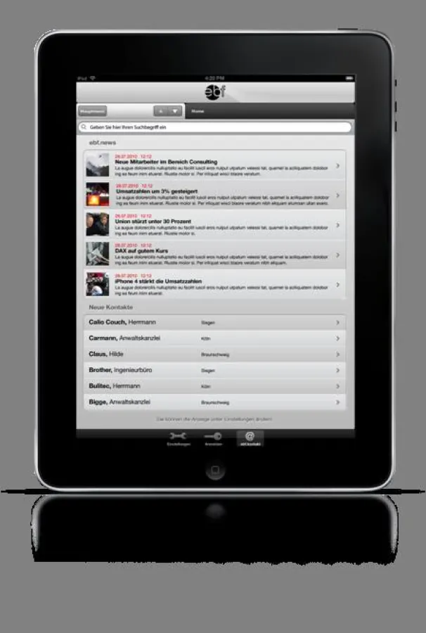 ebf.connector 6 auf iPad