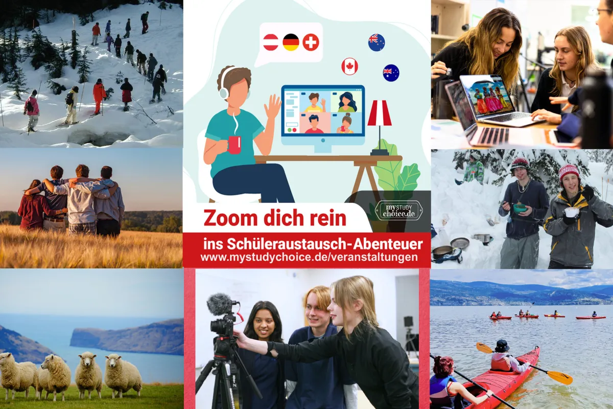 Wie lang zum Auslandsschuljahr? Infos in acht Zoom-Veranstaltungen vom 24.-28.9.2024 (© MyStudyChoice)