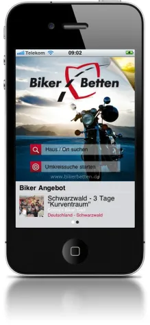Bikerbetten jetzt auch als iPhone-App Bild: Bikerbetten jetzt auch als iPhone-App