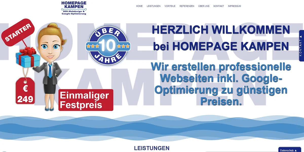 Homepage günstig erstellen mit Google-Optimierung - homepage-kampen.de
