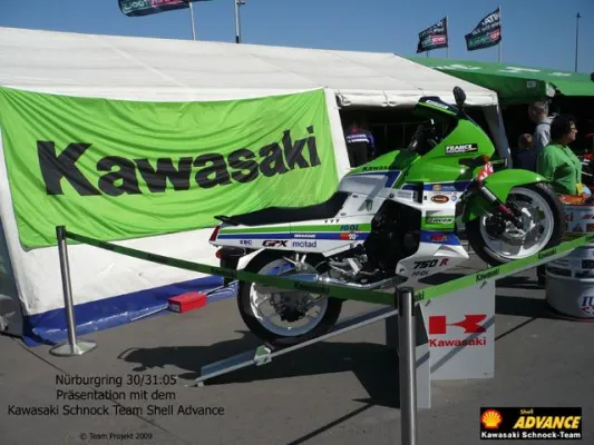 IDM Nürburgring - 2.Auftritt gelungen - Die Kawasaki GPX 750R für Hilfe für krebskranke Kinder Frankfurt e.V. Bild: IDM Nürburgring - 2.Auftritt gelungen - Die Kawasaki GPX 750R für Hilfe für krebskranke Kinder Frankfurt e.V.