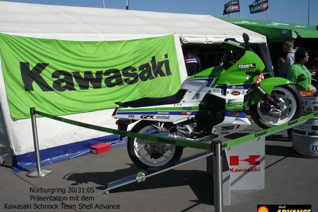 IDM Nürburgring - 2.Auftritt gelungen - Die Kawasaki GPX 750R für Hilfe für krebskranke Kinder Frankfurt e.V. Bild: IDM Nürburgring - 2.Auftritt gelungen - Die Kawasaki GPX 750R für Hilfe für krebskranke Kinder Frankfurt e.V.