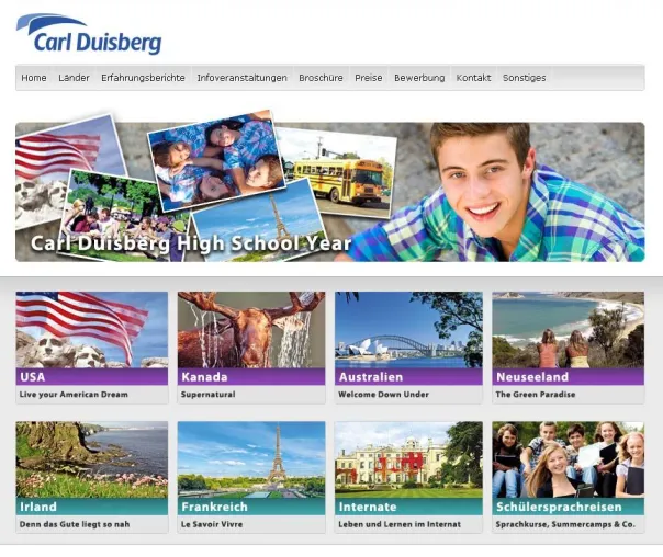 Bild: Schulaufenthalte im Ausland - Carl Duisberg Schüleraustausch geht mit eigener Homepage online