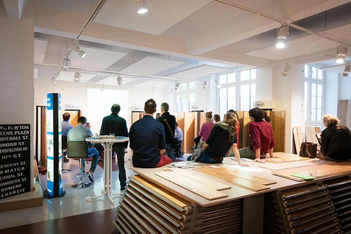 Houzz Workshop im Ausstellungsraum von Parkett Direkt Berlin