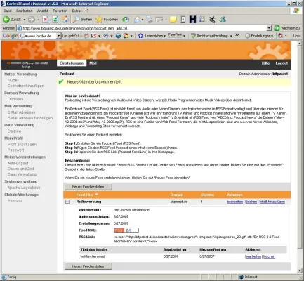 Webserver mit eingebautem Fernsehsender Bild: Webserver mit eingebautem Fernsehsender