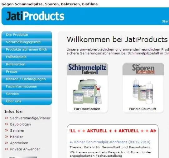 Bild: Neuer Internetauftritt von JatiProducts