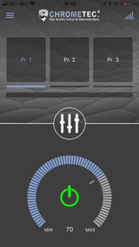 Screenshot: iPhone App von Chrometec
