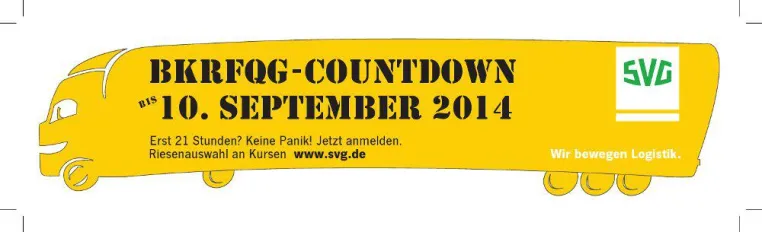 Stichtag 10. September 2014: BKrFQG-Weiterbildungsfrist läuft ab Bild: Stichtag 10. September 2014: BKrFQG-Weiterbildungsfrist läuft ab