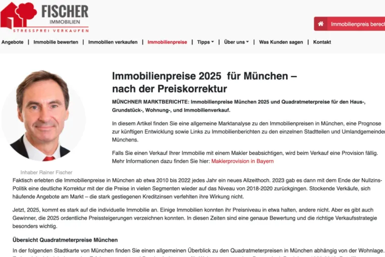 Bild: So entwickeln sich die Immobilienpreise in München und Umland - Expertenwissen von Rainer Fischer Immobilien