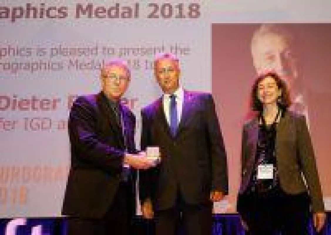 Die Eurographics Gold Medal ehrt als höchste Auszeichnung Prof. Fellner (Bildquelle: ©Roy Borghouts / Eurographics Association)