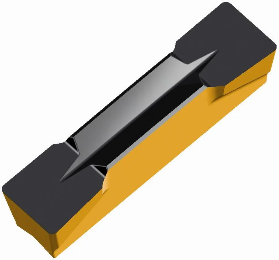 Die neuen GX-Stechplatten mit optimierter Geometrie sind in Tiger.tec-Qualität für Gusswerkstoffe und mit CVD- und PVD-Beschichtung für sämtliche Stähle lieferbar (zweifarbig: Tiger.tec für Guss; gold