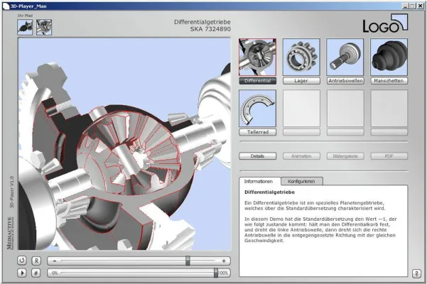 Produktpräsentation im Echtzeit-3D-Player Bild: Produktpräsentation im Echtzeit-3D-Player