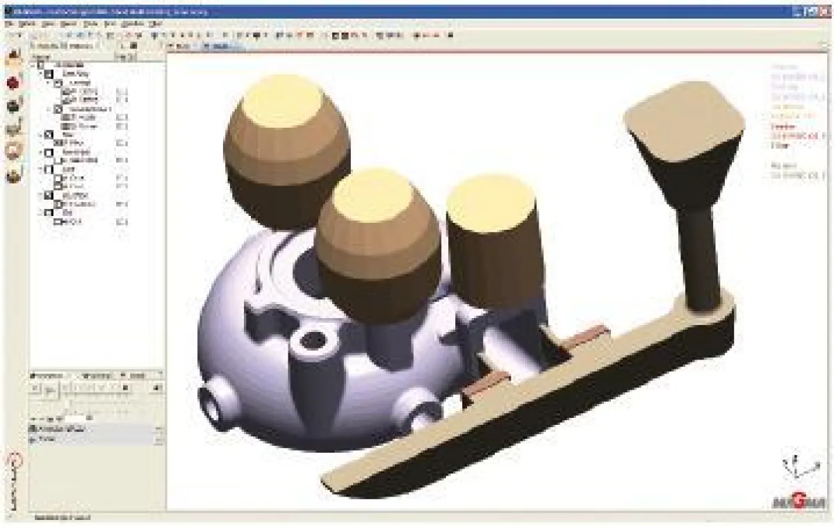 Der Screenshot aus MAGMA5 zeigt die Geometrie des zu simulierenden Gussteils, aus der Form für die Fertigung abgeleitet werden.
