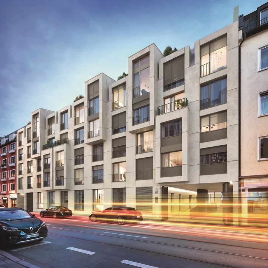 Straßenansicht LEON11 München (© Studio Lux)