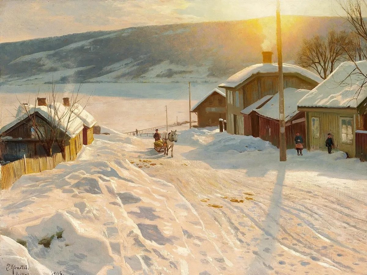 Peder Mønsted, Schneelandschaft bei Lillehammer