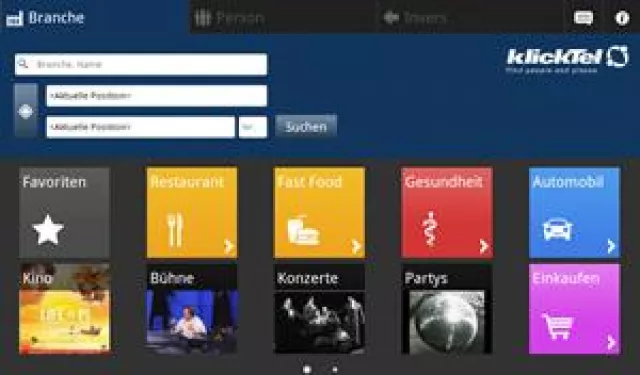klickTel für BlackBerry 6.0: Digitaler Cityguide von klickTel für BlackBerry 10 Bild: klickTel für BlackBerry 6.0: Digitaler Cityguide von klickTel für BlackBerry 10