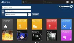 Bild: klickTel für BlackBerry 6.0: Digitaler Cityguide von klickTel für BlackBerry 10