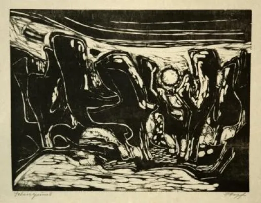 Bild: Die galerie carstensen bietet sehr seltene Originalgrafik von EDUARD HOPF an