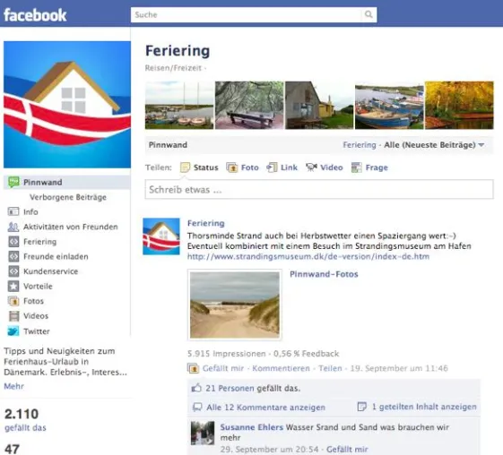 Dänischer Ferienhausvermieter hat Erfolg bei Facebook Bild: Dänischer Ferienhausvermieter hat Erfolg bei Facebook