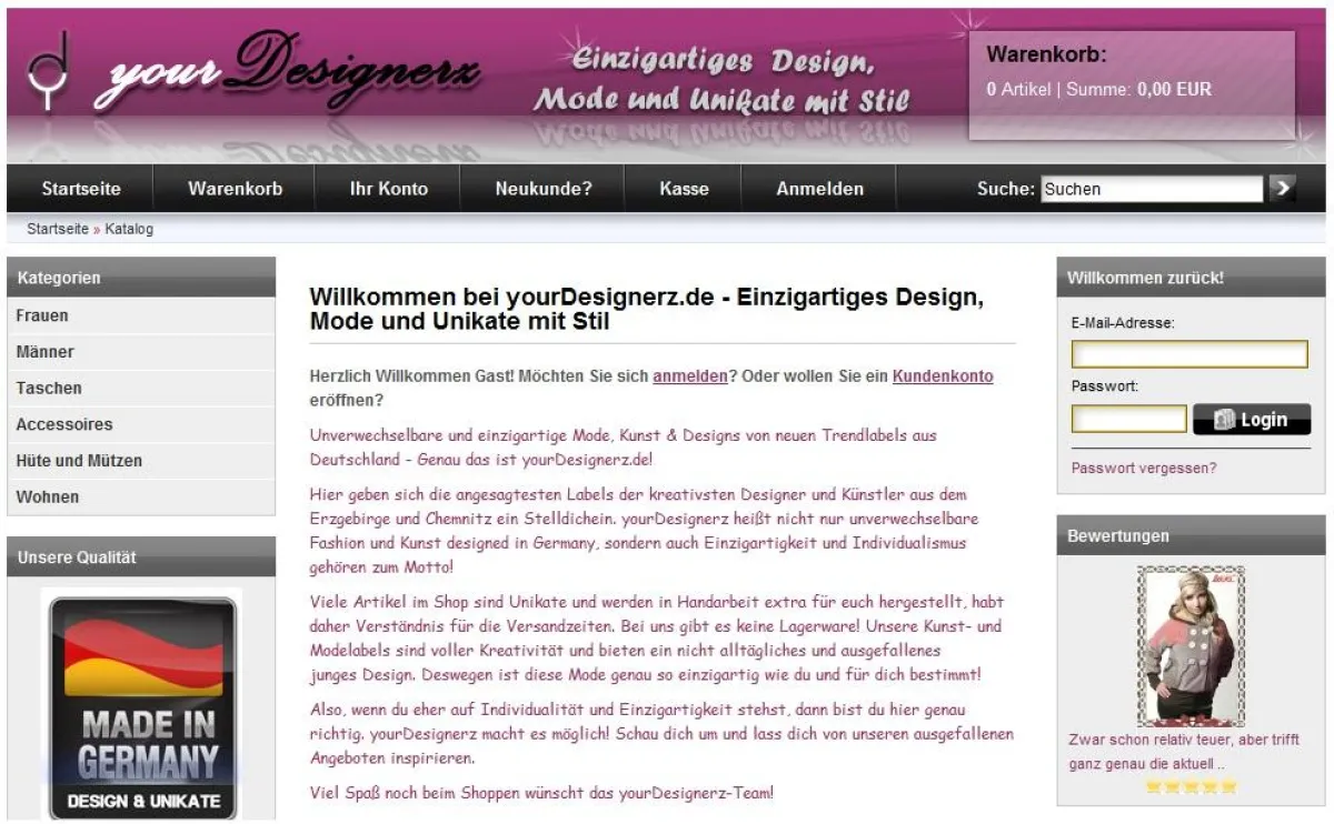 Startseite von yourdesignerz.de
