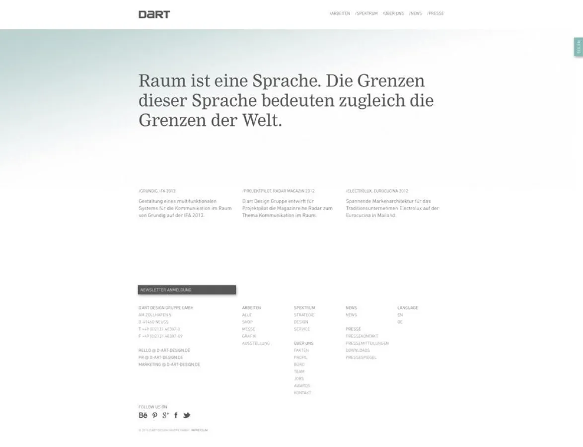 D’art Design Gruppe präsentiert ihr neues Webdesign
