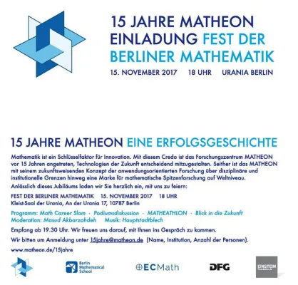Bild: 15 Jahre MATHEON: Zukunftsweisende Mathematik-Forschung über Grenzen hinweg