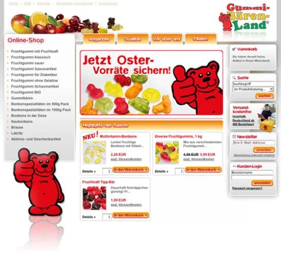 Bild: Fettfrei den Frühling vernaschen - Fruchtgummi per Mausklick!