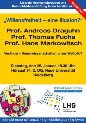 Bild: Veranstaltung “Willensfreiheit –? eine Illusion?” an der Uni Heidelberg