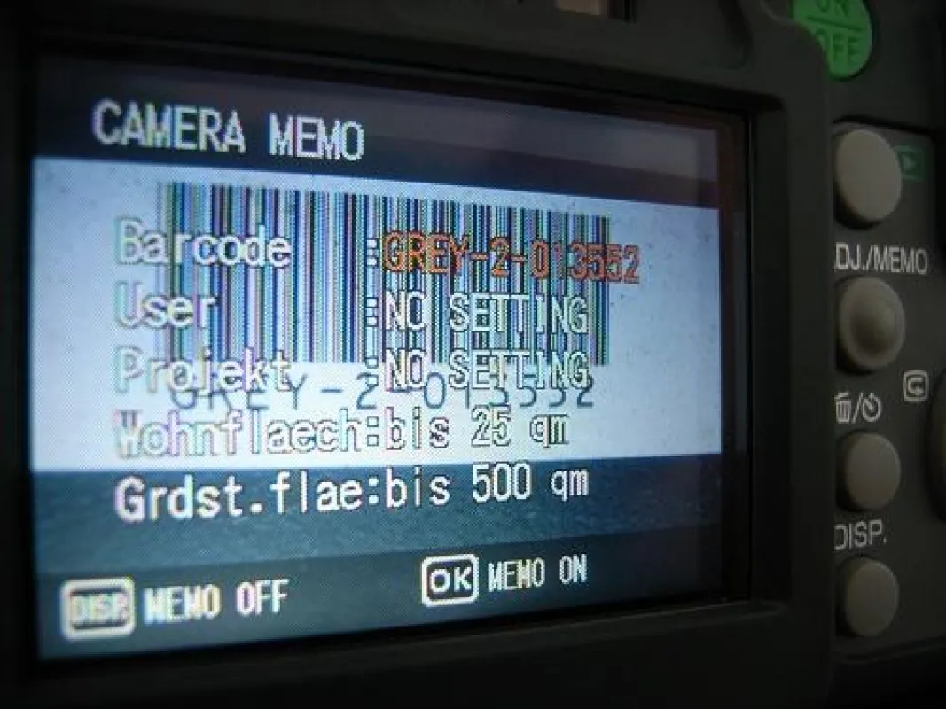 Die Caplio 500SE scannt Barcodes einfach über das Kamera-Objektiv.