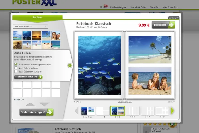 Bild: posterXXL bringt weltweit erste Onlineerstellung für Fotobücher