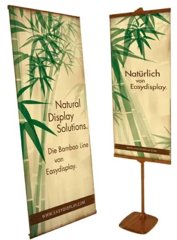 Bild: Easydisplay GmbH erweitert Easy Bamboo Werbeaufsteller-Serie mit zwei weiteren Werbeaufsteller-Modellen