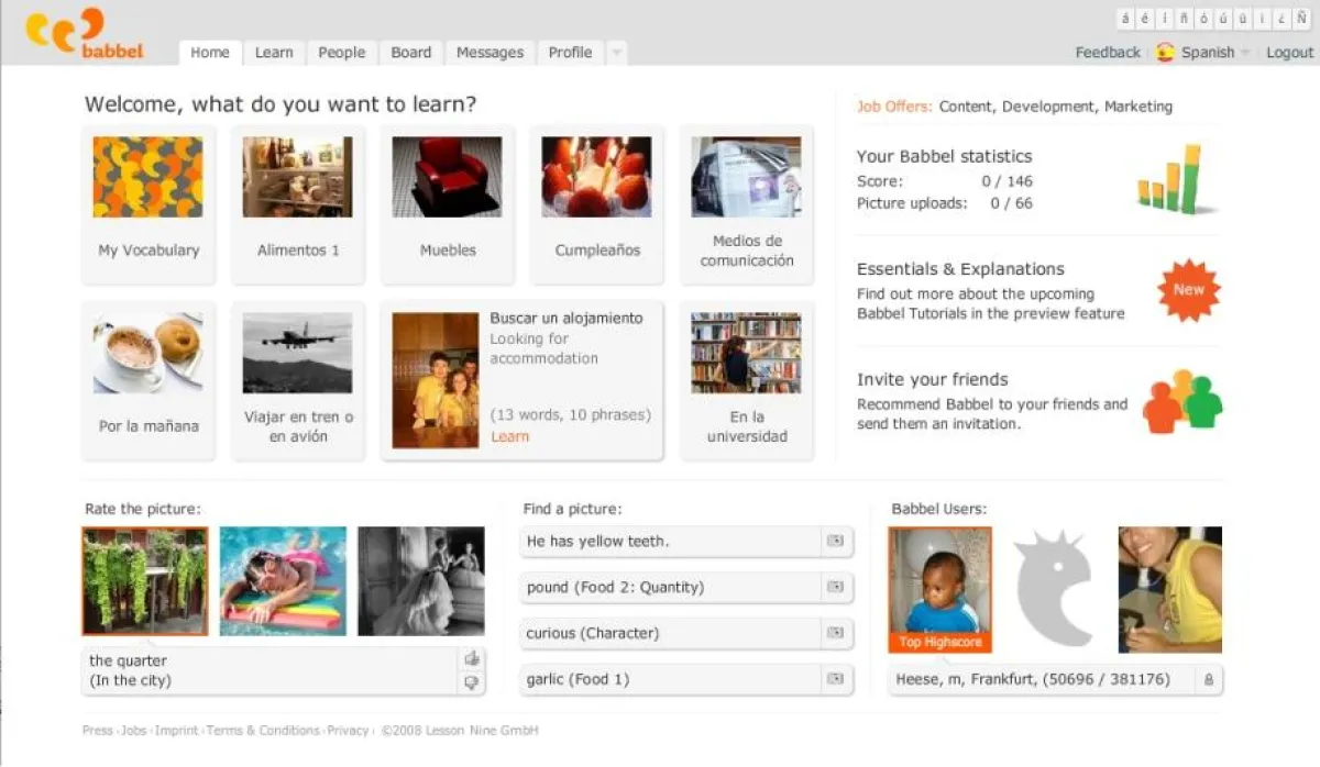 Babbel Homepage