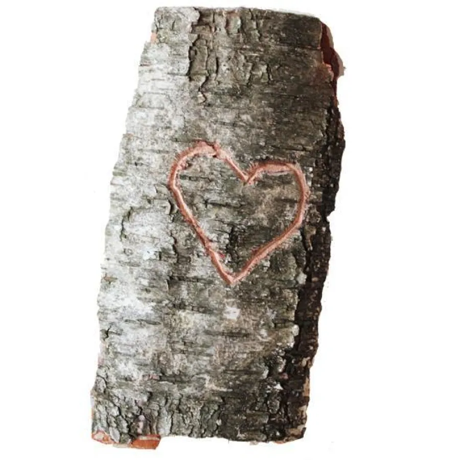 Love Card aus echter Baumrinde - auf Wunsch sogar mit Initialen