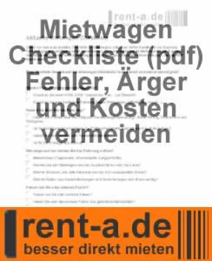 Mietwagen Checklisten von rent-a.de - Für einen erholsamen Urlaub Bild: Mietwagen Checklisten von rent-a.de - Für einen erholsamen Urlaub