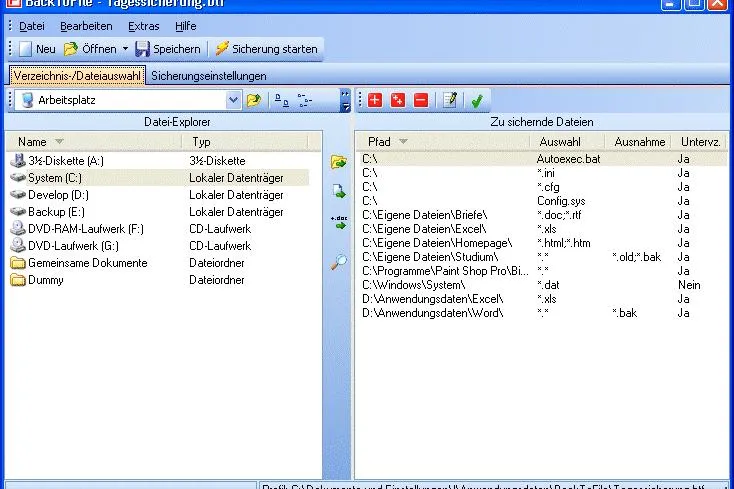 Bild: Datensicherung einfach und sicher mit BackToFile 2.00