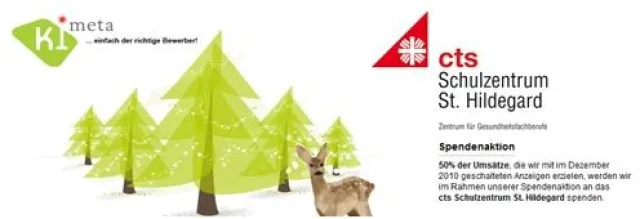 Bild: Die Spendenaktion von Kimeta im Dez. 2010 erzielt einen vierstelligen Betrag für das Caritas Schulzentrum