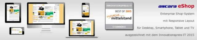 Bild: Ascara eShop gehört zu den Besten des INNOVATIONSPREIS-IT 2015