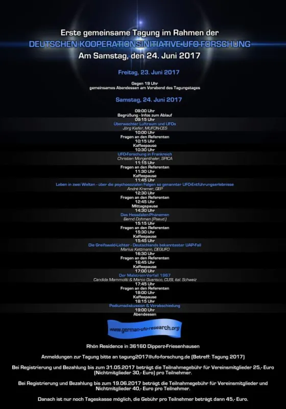 Programm Tagung der Deutschen Kooperationsinitiative UFO-Forschung