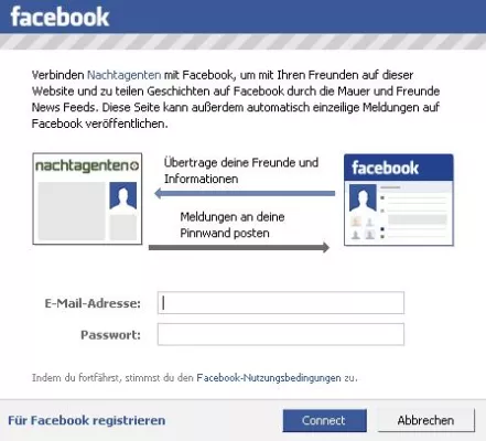 Bild: Nachtagenten-Facebook Connect - Nachtagenten öffnet sich für Facebook User